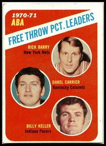 Rick Barry, Darel Carrier, Billy Keller LL #149 1970-71 Topps Pacers  LL B0113A