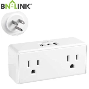 BN-LINK Multi Plug Outlet Extender W/ 2 USB A 1 USB C(5V,2.4A) Wall Plug Adapter - Picture 1 of 6