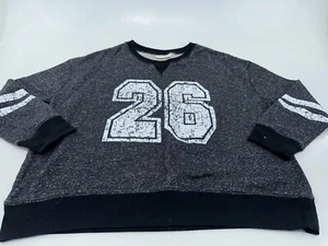 Bobby Brooks Sweatshirt Jersey Style "26" Long Sleeved Gray/White Screenprint 1X - Picture 1 of 9
