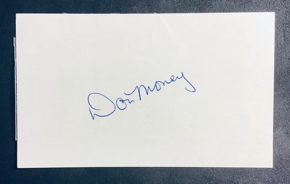 Tarjeta índice Phillies Brewers DON MONEY ALL STAR X4 autografiada 3x5 Foto 1 de 1