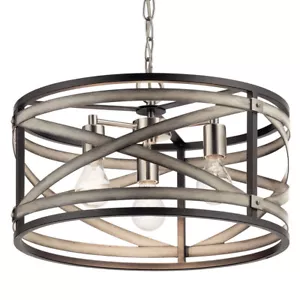 Kichler Stetton 3 Light Pendant Anvil Iron Farmhouse Drum - Bild 1 von 5