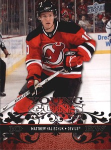 2008-09 Upper Deck Devils Hockey Card #475 Matthew Halischuk YG Rookie