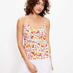 Ann Taylor LOFT Fruit Salad Peplum Cami Whisper White S, M, L, XXL - Picture 1 of 5