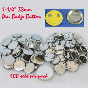 Hágalo usted mismo Suministro 1-1/4"32 mm 100 juegos de pasador de metal insignia botón piezas fabricante de botones empresa - Imagen 1 de 5