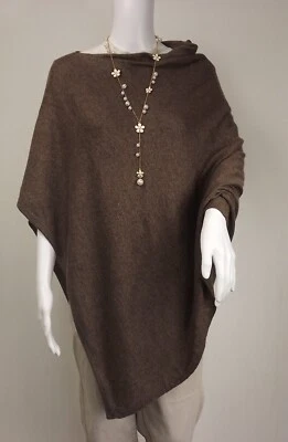 CASHMERE Poncho  BROWN CAPE Handmade Wrap One Size Fits All, FREE UK Shipping, - Image 1 of 4