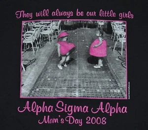 t-shirt medium alpha sigma alpha sorority moms day 2008 20 inches pit to pit - Picture 1 of 5