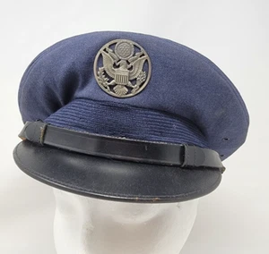 De colección 1960 USAF Fuerza Aérea Servicio Gorra Visera Sombrero Cubierta Azul Marino Memorabilia - Imagen 1 de 12
