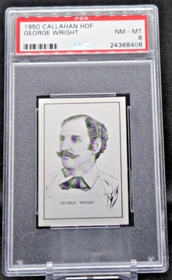 Salón de la Fama Callahan 1950 George Wright PSA casi nuevo-como nuevo 8 (JBC2081) Foto 1 de 2