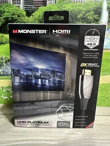 Monster UHD Platinum Fiber Optic HDMI High Speed Cable, 15 feet - WHV1-1010-BLK - Picture 1 of 2