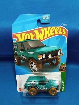 Hot Wheels Range Rover Classic Mud Studs Series #4/5 Blue Diecast 1:64 Scale New - Image 1 of 2