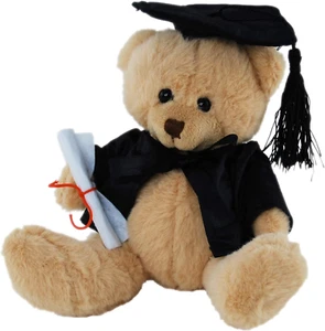 2600-GRAD Graduation Teddy Bear Soft Plush Toy, Brown, 14 Centimeters - Picture 1 of 1