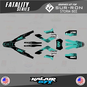 Graphics Kit for Sur-Ron Storm Bee (2023-2024) Fatality Series - Teal - Picture 1 of 6