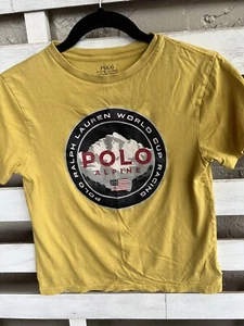 Ralph Lauren Polo Alpine World Cup Racing Yellow T-shirt Boys M(10-12). - Picture 1 of 8