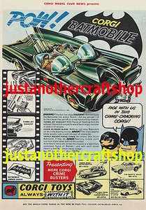 Corgi Toys 267 Batman Batmobile 1966 A4 Size Poster Advert Leaflet Sign - Picture 1 of 1