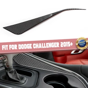 Carbon Fiber Interior Gear Shift Cover Molding Trim For Dodge Challenger 2015-20 - Picture 1 of 10