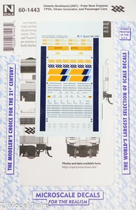 Microscale Decal N #60-1443 Ontario Northland (ONT) Polar Bear Express - Picture 1 of 1