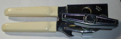 Vintage Swing-A-Way Handheld Can Opener White Cream Handles - Image 1 of 2