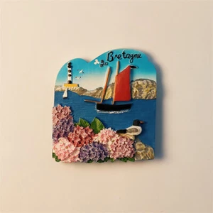 Bretaña Imán de nevera Pegatina de refrigerador Decoración del hogar Resina Francia Recuerdo - Imagen 1 de 4