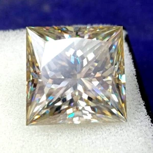 10-11 Ct Champagne Lab Created Diamond Loose Princess Cut VVS1 Certified - Picture 1 of 3