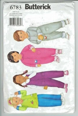 Butterick 6783 Size 1-4 Infant Toddler Uncut Pattern Jumpsuit & Cardigan Long - Image 1 of 2