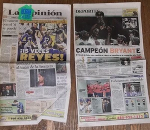 La Opinion Spanish Newspaper Front Sports Kobe Bryant Lakers 10th Title 6 15 09 - Picture 1 of 9