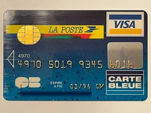 Tarjeta de crédito Bleue Visa con chip La Poste Francia caducó en 1996 - Imagen 1 de 2