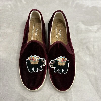Soludos Anthropologie Borgoña Terciopelo Corcho Tenis Zapatos Talla 8 Osos Para Mujer’s Foto 1 de 4