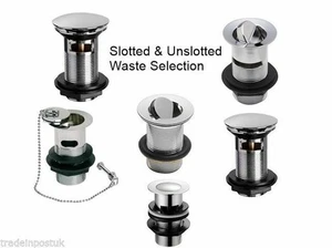 Badezimmer Ablauf Pop Up Druckknopf Waschbecken Schlitz/Unschlitz Chrom Messing  - Bild 1 von 7