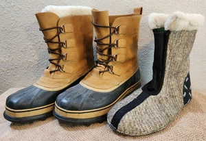 Sorel Caribou Stiefel Herren 11 wasserdicht Buff Leder Gummi isolierter Einsatz - Bild 1 von 22