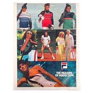 FILA Sportswear Vintage Magazine Print Ad 80s Fashion Tennis Swimming Ski 1983 - Picture 1 of 1