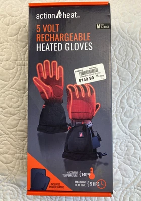 Guantes Actionheat Workwear Para Hombre XL Negros 5Voltios Batería Calefacción Peso Pluma Foto 1 de 4