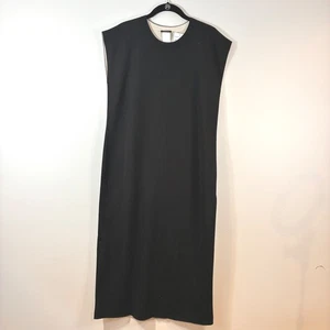 Akris Cashmere Silk Midi Dress Sleeveless Black Minimalist Luxury Womens-8 - Picture 1 of 4