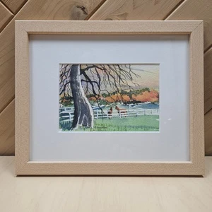 Rare Find Original Watercolor Painting Mike Stoecklein Landscape Horses Framed - Picture 1 of 6