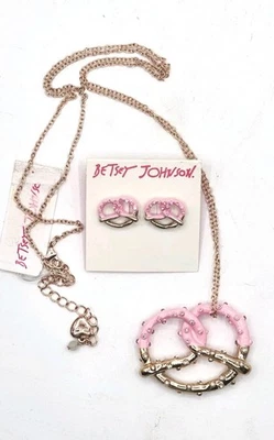 Authentic Betsey Johnson  "Sweet Shop Collection " Iced Pretzel Necklace And... - Image 1 of 4