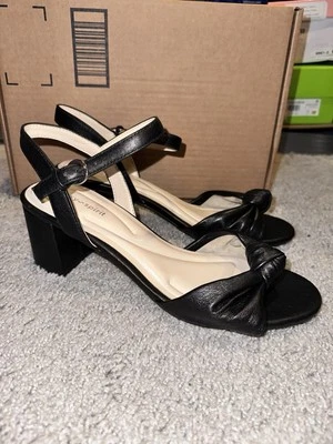 NUEVAS sandalias de vestir Easy Spirit Danica de tacón alto para mujer en negro - talla 9W Foto 1 de 4