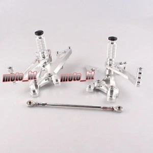 Racing Bike Black CNC Rearset Footpeg Rest Pedals For Honda RVF400 All Years - Foto 1 di 6