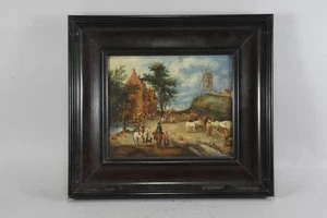 H98M67- Gemälde Dorfplatz Niederlande Kopie nach Jan Brueghel d ältere - Bild 1 von 12