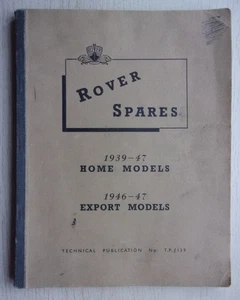 Lista de repuestos Rover Cars orig 1951 Reino Unido MKT MASTER para modelos 10 12 14 16 20 HP - Imagen 1 de 10