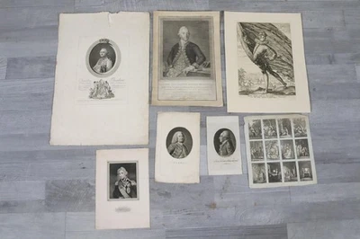 7x Stahlstich teils Adelsportraits 18.Jhd (GW161) - Bild 1 von 4