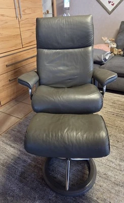 Stressless Sessel XL mit Hocker – Luxus-Komfort aus Echtleder   - Bild 1 von 4