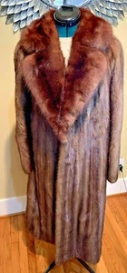 Vintage Neiman Marcus Lunaraine Mink Full Length Coat with Dyer Sable Collar - Picture 1 of 12