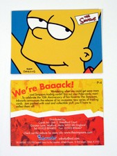 2000 Inkworks The Simpsons 10th Anniversary Promo Card (P-4) Bart UK Nm/Mt