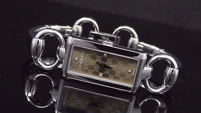 Reloj para mujer Gucci YA119508 Tornabuoni tono plata diamante $1,195 ~ GRAN REGALO Foto 1 de 4