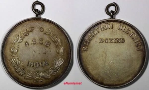 BRITISH INDIA Silver Boxing Medal 1923, A.S.C.B. Army Sports Control Board (91) - Picture 1 of 3