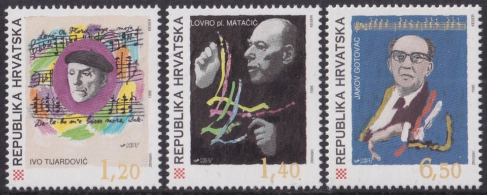 Croácia. 1995 (#157/9), História da Música Croata - Imagem 1 de 1