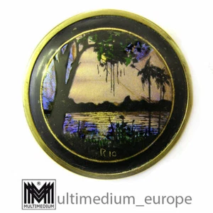 Puderdose Coty Paris 20er Jahre blau lila irisierend - Bild 1 von 3