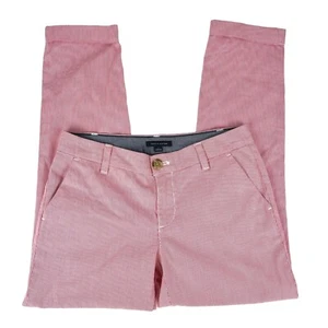 Tommy Hilfiger Crop Seersucker Cuffed  Pants Pink Stripe Sz. 2 - Picture 1 of 6