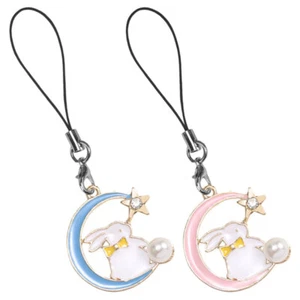 2 szt. Alloy Wisiorek Brelok Mężczyźni i kobiety Student Gwiazda Telefon Charm Strap Słodki - Zdjęcie 1 z 12