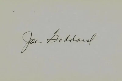 "San Diego Padres" Joe Goddard Signed 3X5 Card COA - Image 1 of 2