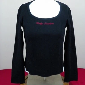 Harley Davidson Womens Long Sleeve Black T-Shirt Medium St Thomas Virgin Islands - Picture 1 of 5